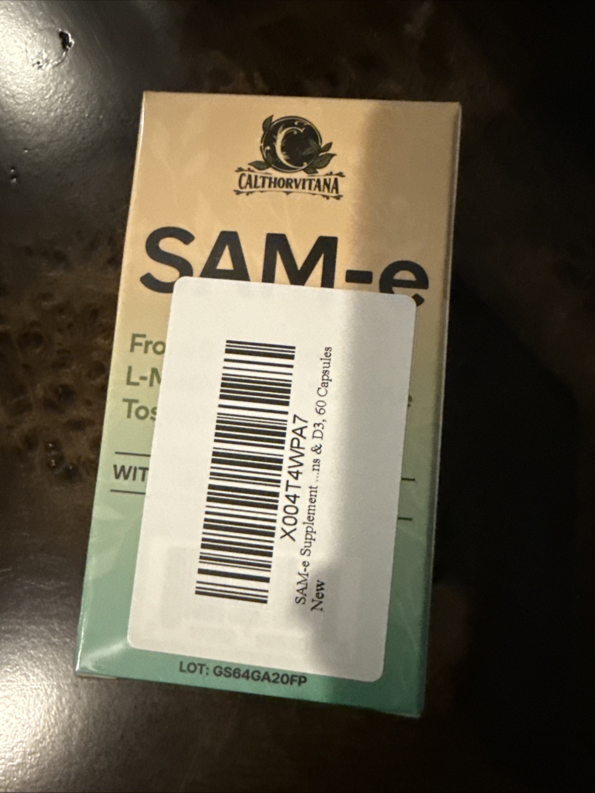 SAM-e Supplement w Ashwagandha Extract & More 60 Caps-2 per serv EXP 6/28