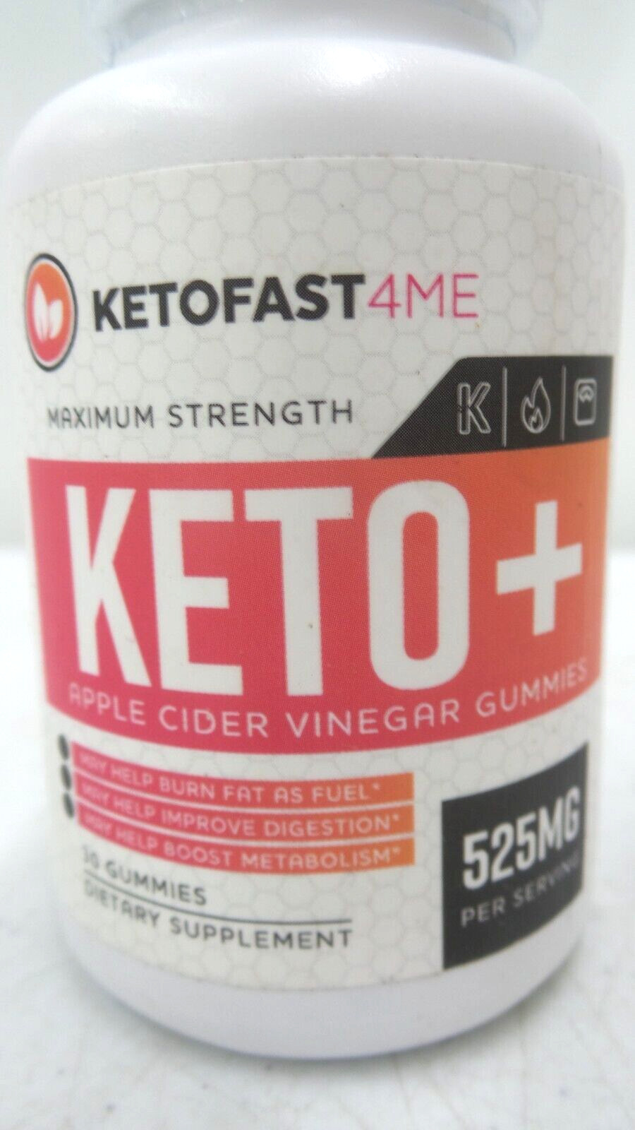 KETOFAST4ME KETO+ACV Gummies 525MG 30 Gummies Exp. 01/2026 (G133173-1E B-17)