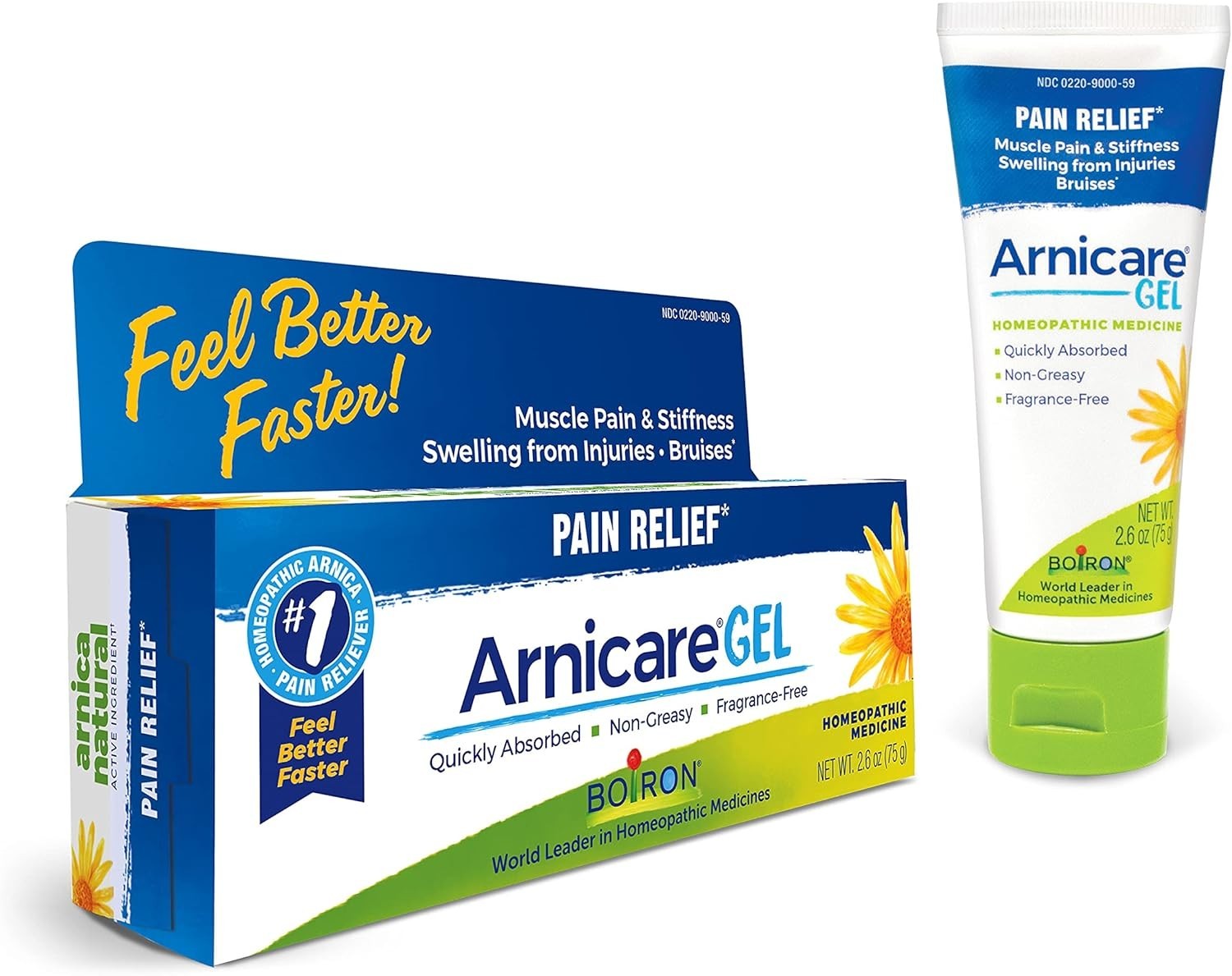 Boiron Arnicare Gel for Muscle Pain, Stiffness, Swelling & Bruises Relief 2.6 oz