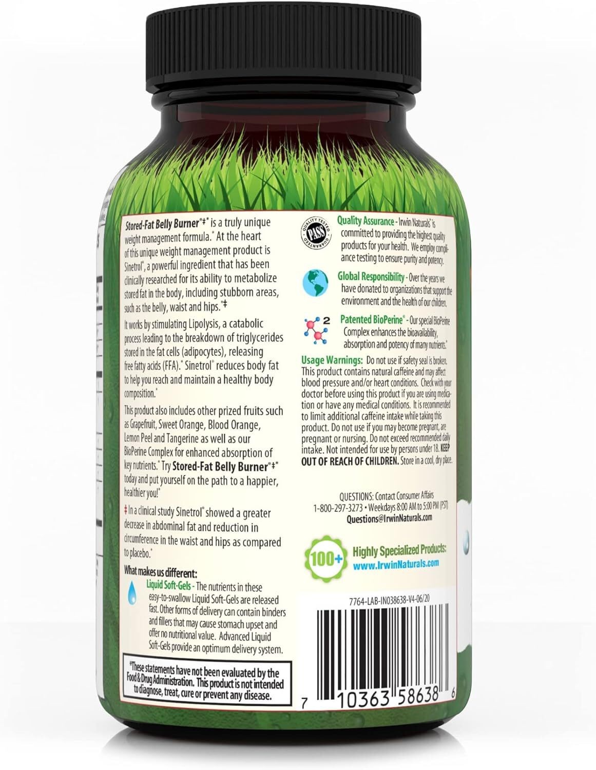 Irwin Naturals Stored-Fat Belly Burner – 60 Liquid Soft-Gels