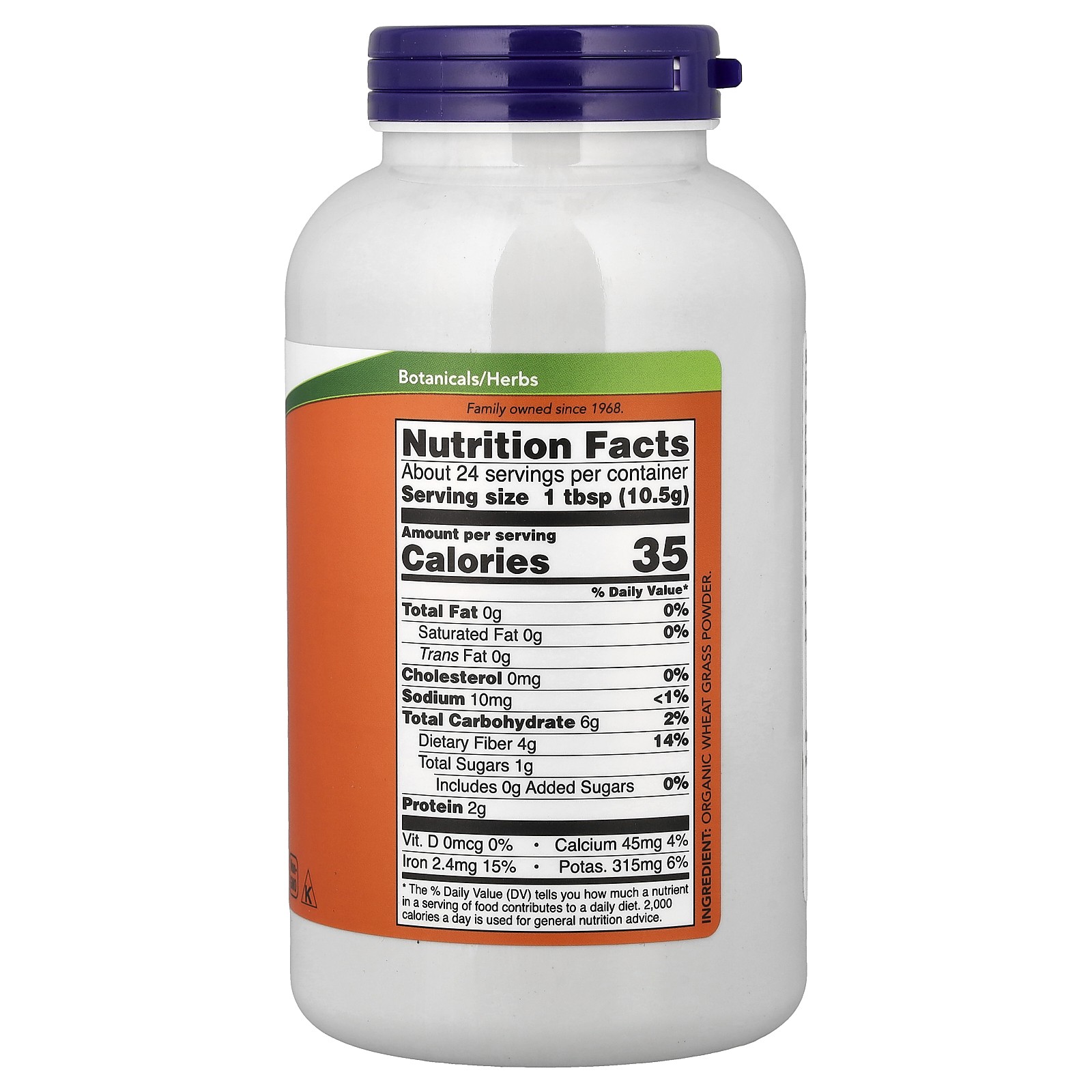 Now Foods Certified Organic Wheat Grass 9 oz 255 g GMP Quality Assured, Organic,