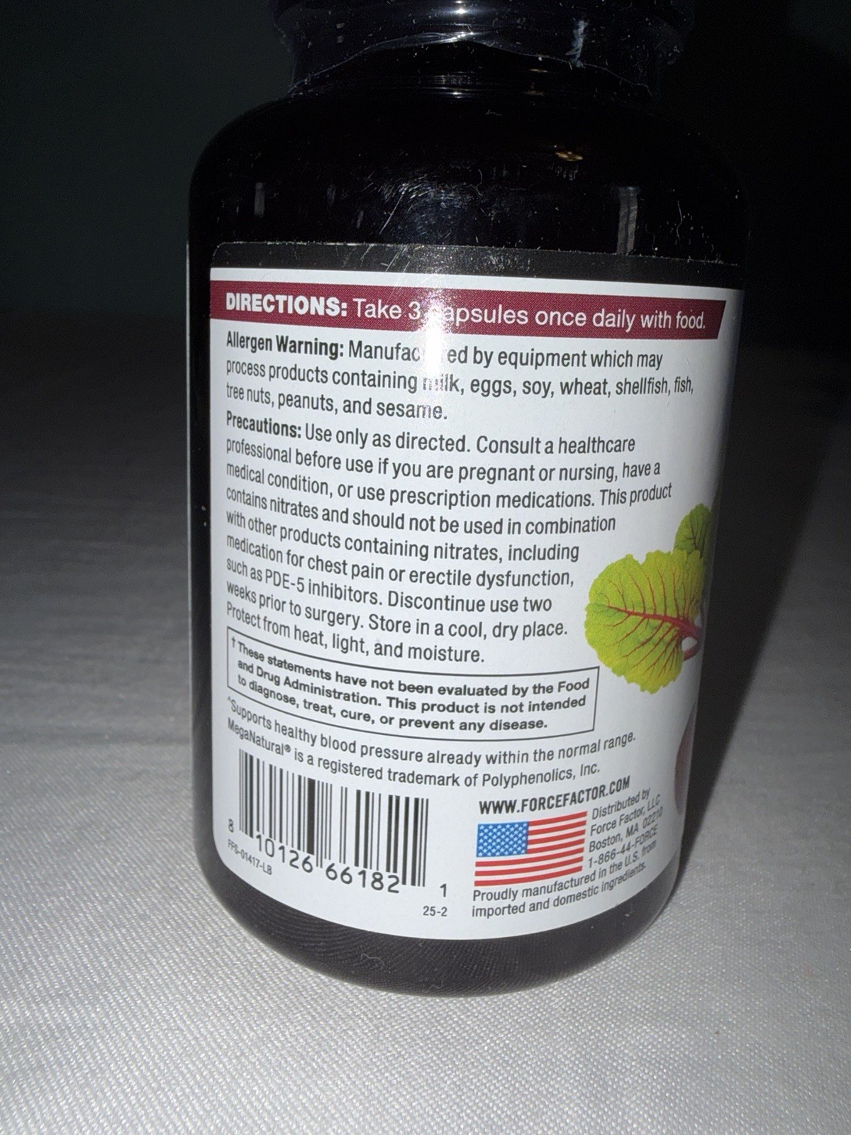 Force Factor total beets 90 Capsules Supports Healthy Blood Pressure Exp 04/29