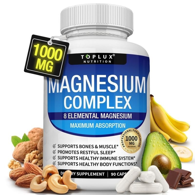 TopLux Magnesium Complex 1000mg – 7 Forms for Sleep & Muscle Support, 90ct
