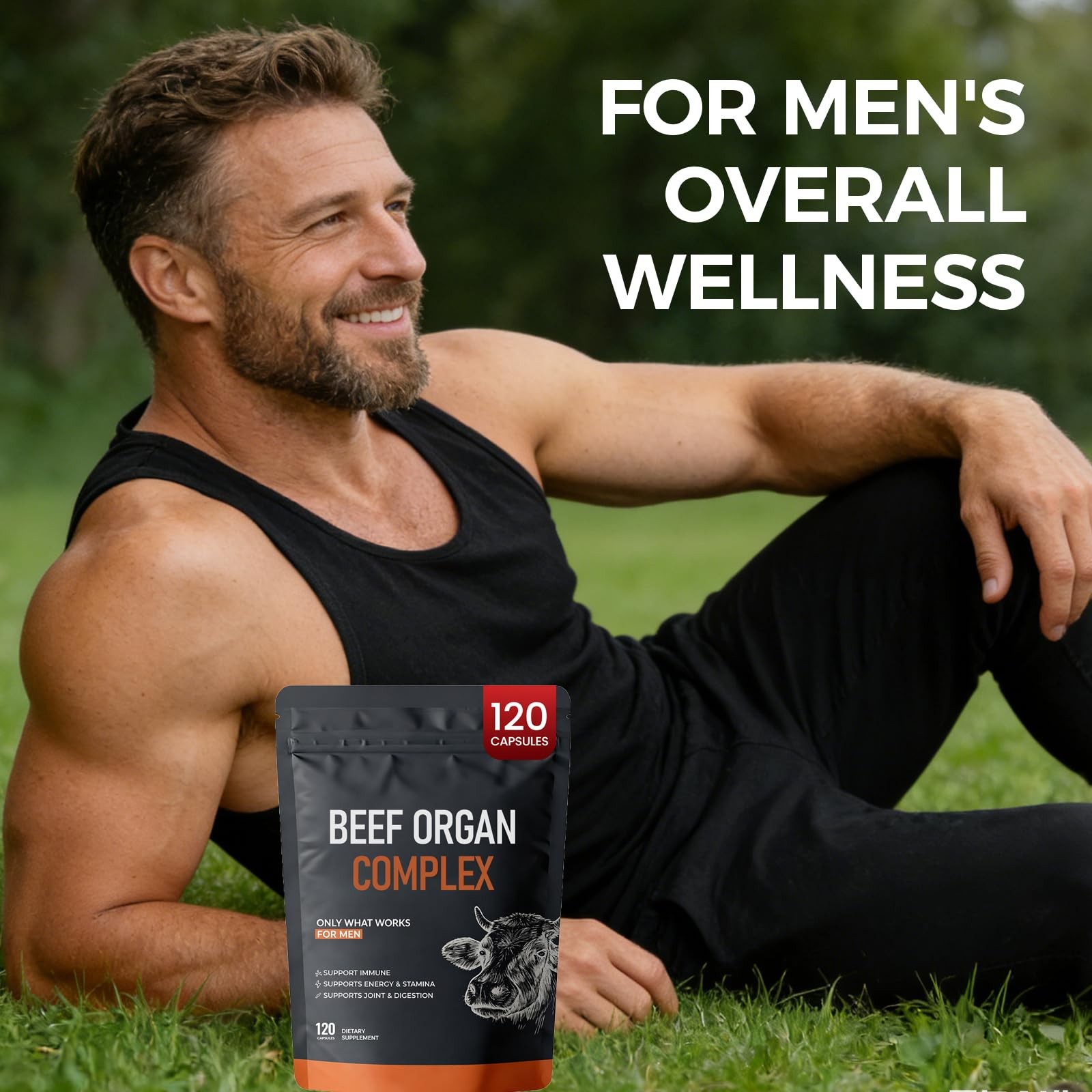 Forgebody Beef Organ Complex Supplement, 120 Capsules Grass Fed Beef Liver Ca…