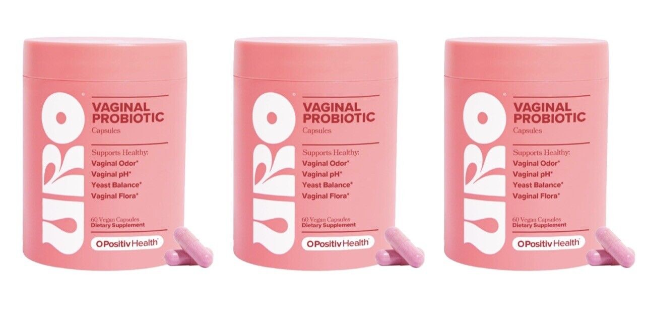 3PCS URO O Positiv Vaginal Probiotics for Women pH Balance w/ Prebiotic 180CAPS