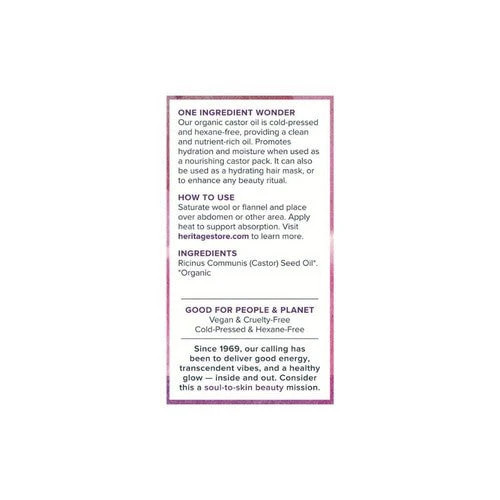 Organic Castor Oil 16 oz By Heritage Store