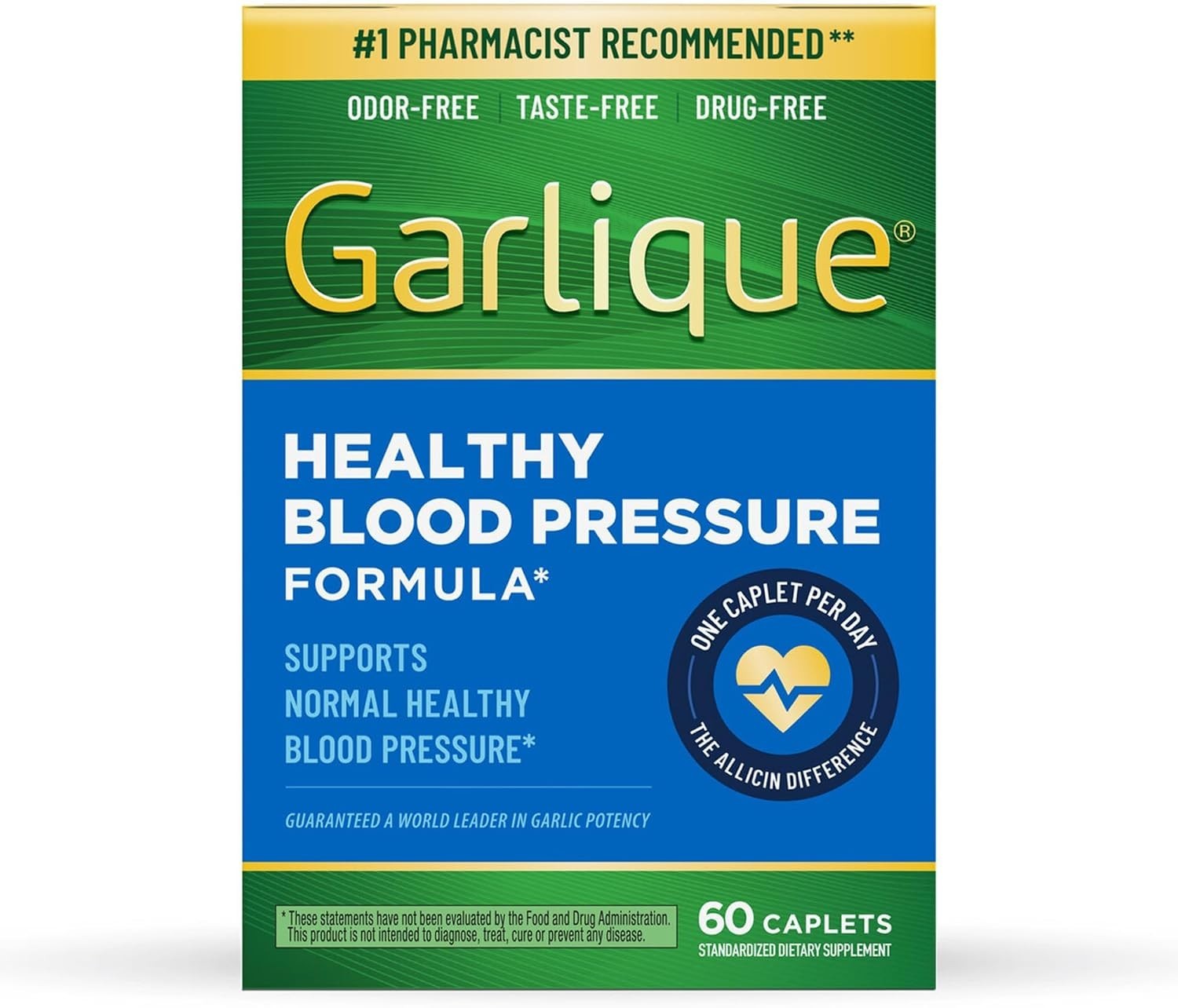 Odorless Garlic Extract for Heart Health – 60 Caplets