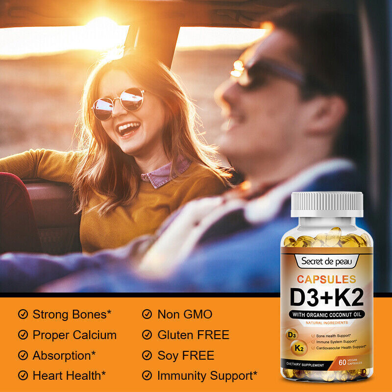 Vitamin K2 (MK-7) 250 MCG with D3 10,000 IU Supplement for Heart and Bone Health