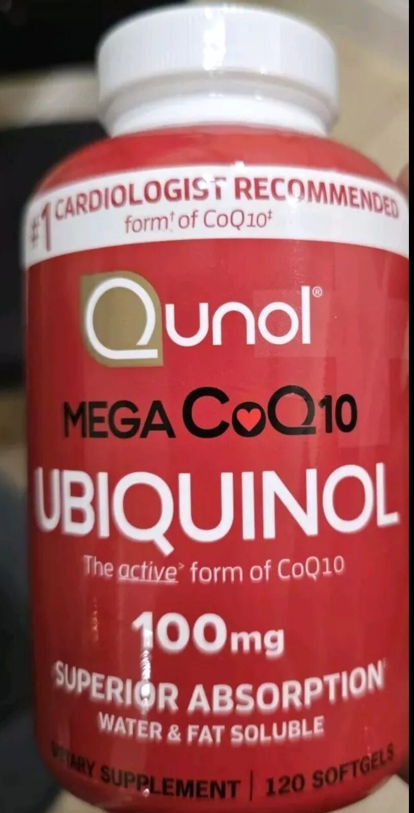 100mg 120 QUNOL UBIQUINOL Softgels Mega CoQ10 Supplement Exp 2028