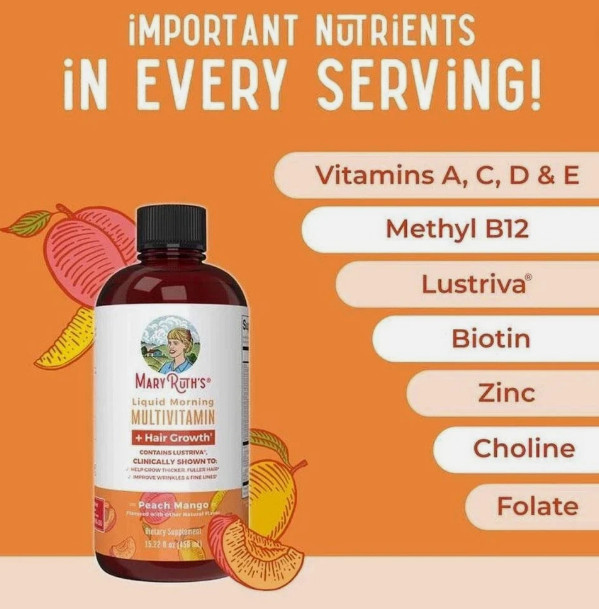 MaryRuth Organics Liquid Multivitamin + Hair Growth | Clinically Tested for Thic