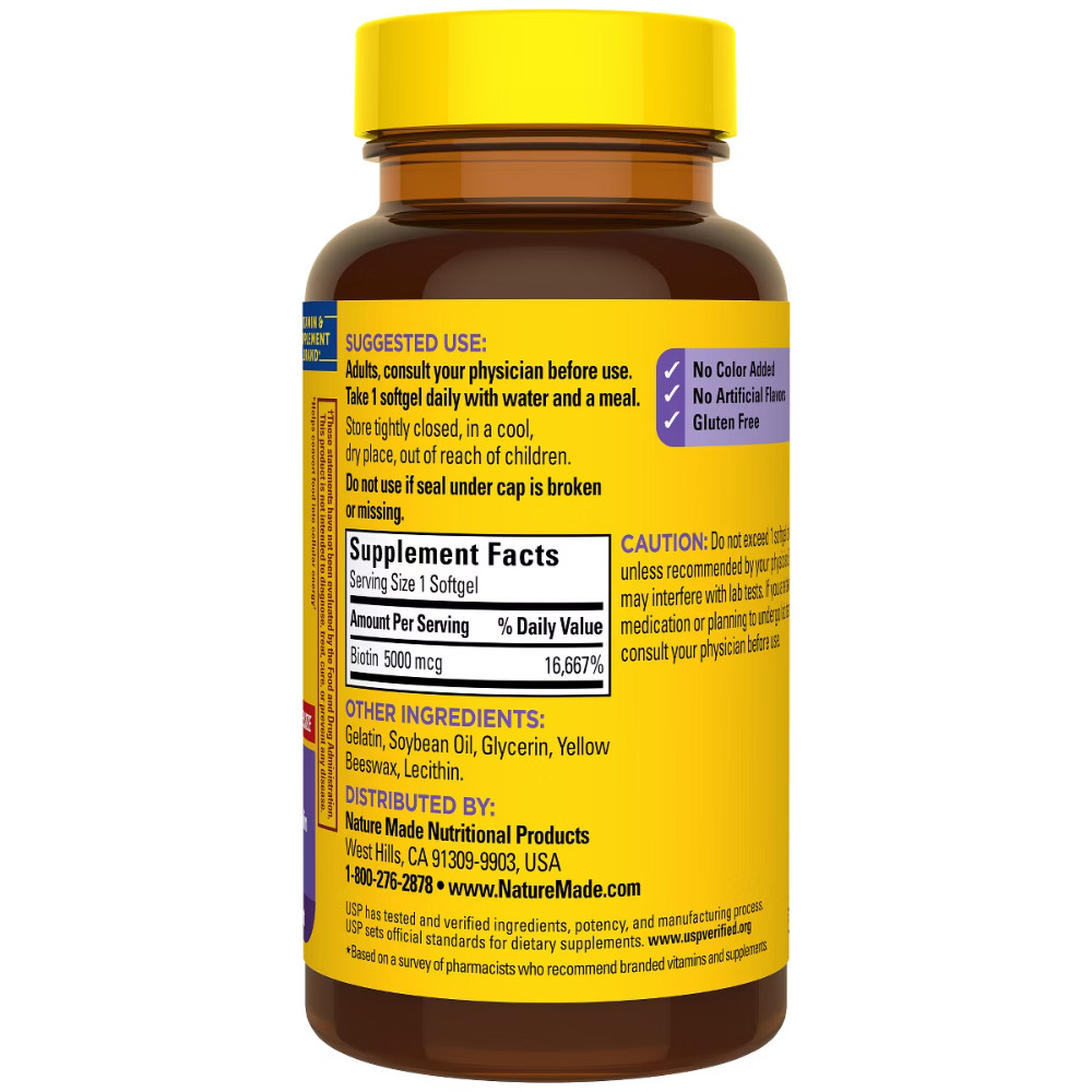 Nature Made Maximum Strength Biotin 5000 mcg – 120ct