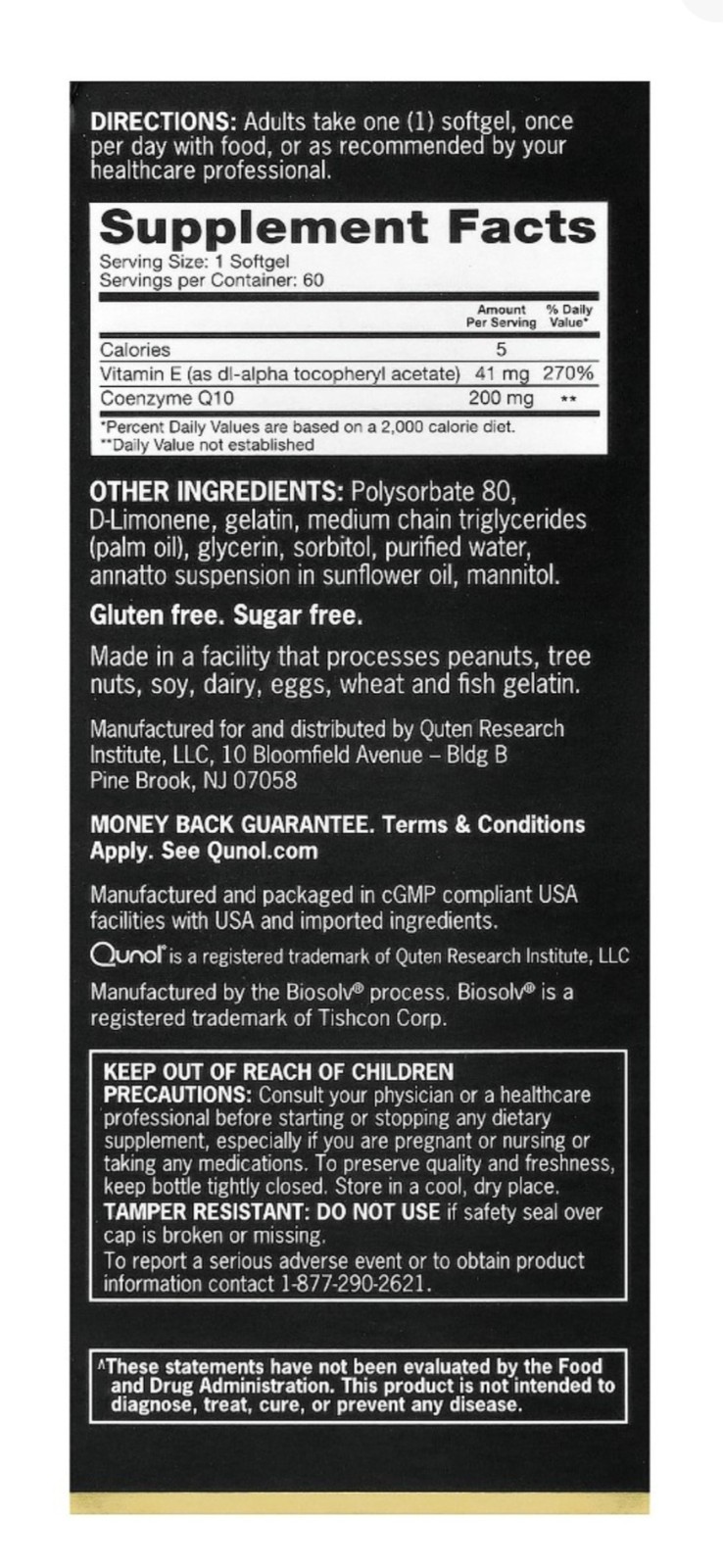 Qunol Ultra CoQ10 200mg ultra high absorption, 60 Count, Exp. 06/2027