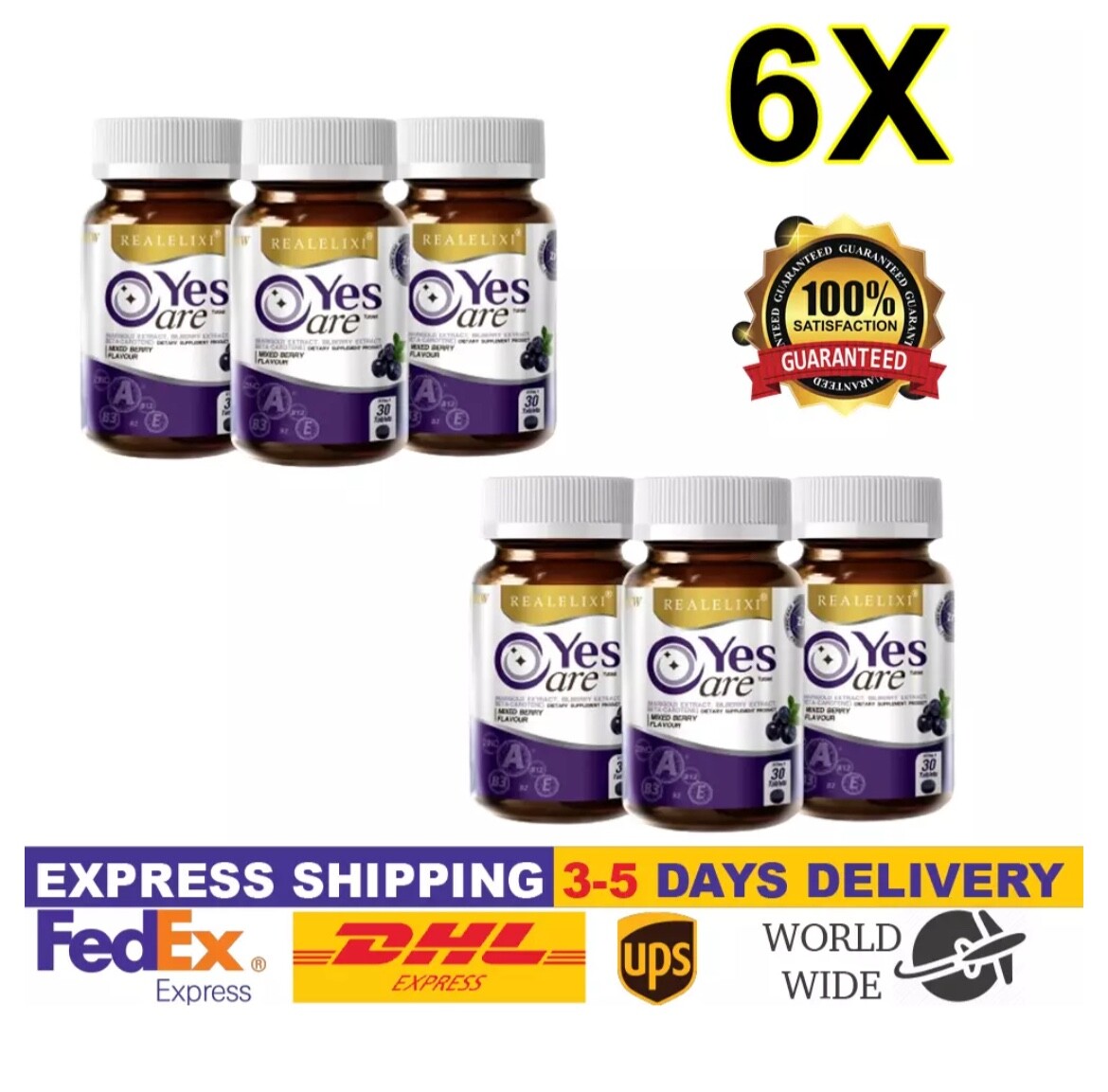 6X Real Elixir Yes Care Eye Care Nourish Dietary Supplement