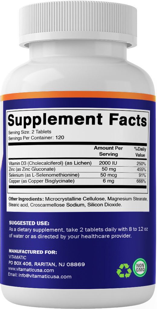 Vitamatic Copper Bisglycinate 6 mg – 240 Tablets