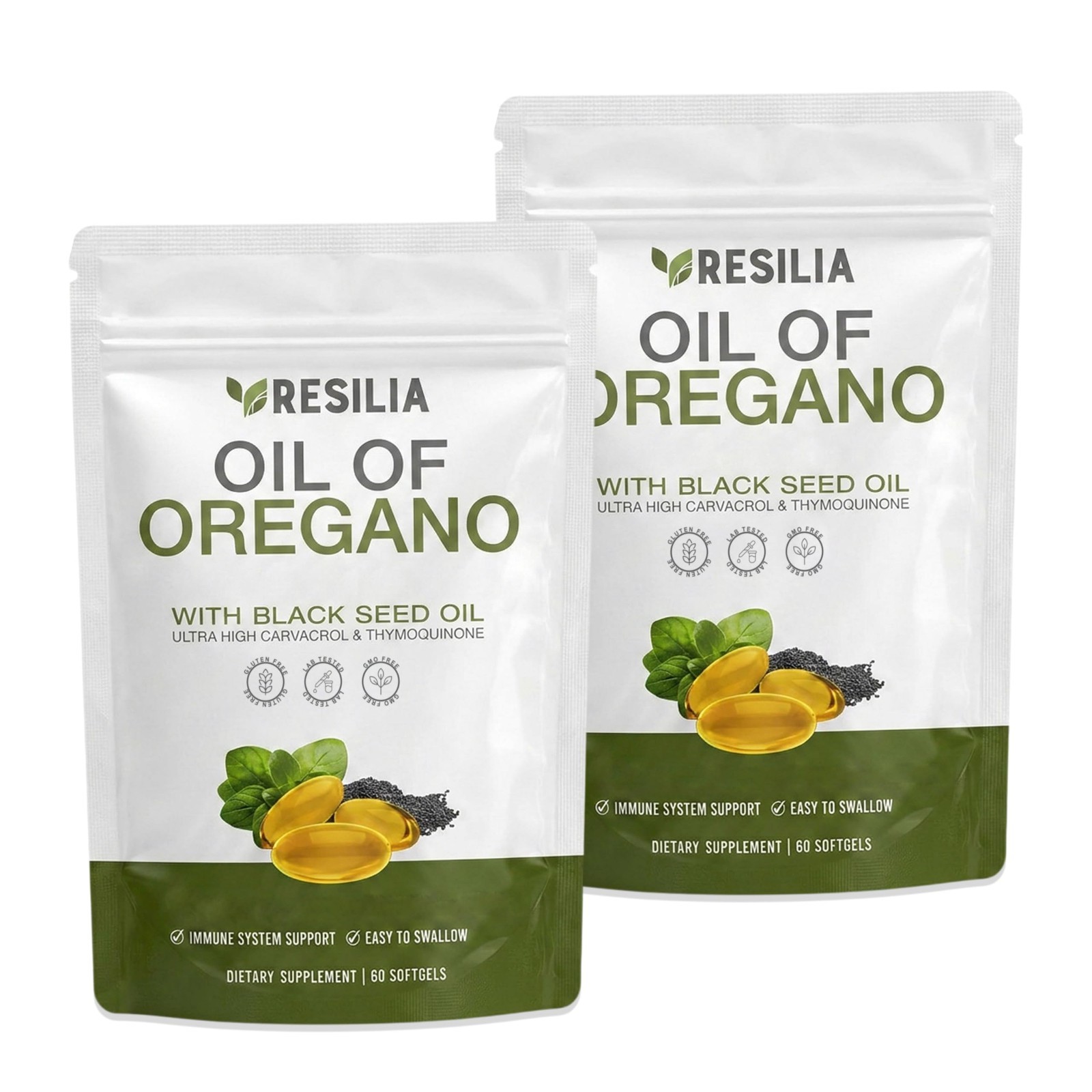 Oil of Oregano Softgels with Black Seed Oil – 120 Non-GMO, Gluten-Free, Soy-Free