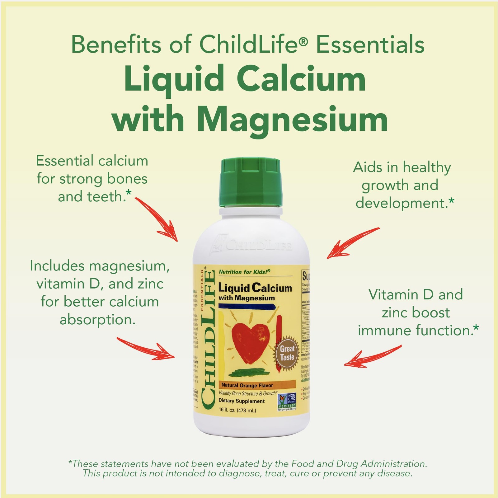 ChildLife Essentials Liquid Calcium Supplement for Kids Baby & Toddler Calci…