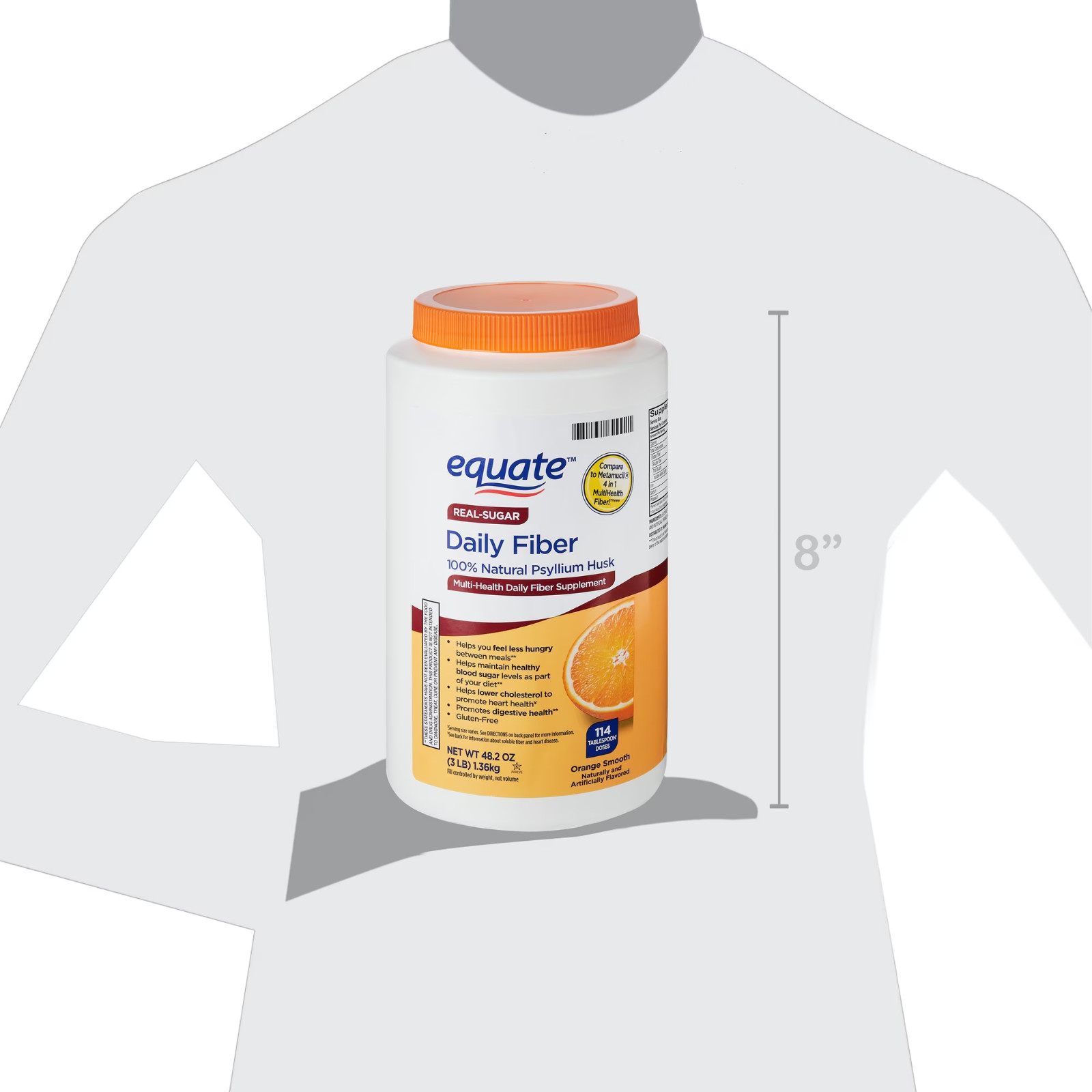 Equate Multi-Health Daily Fiber Powder Orange 48.2 oz 3-Pack Fast Ship USA