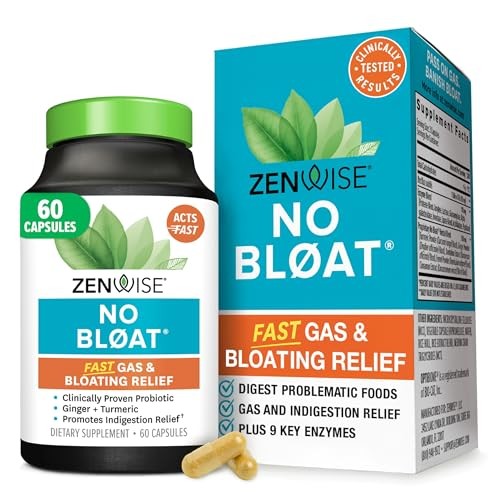 Zenwise Health No Bloat Digestive Enzymes for Gut Health, Gas & Bloating Relief
