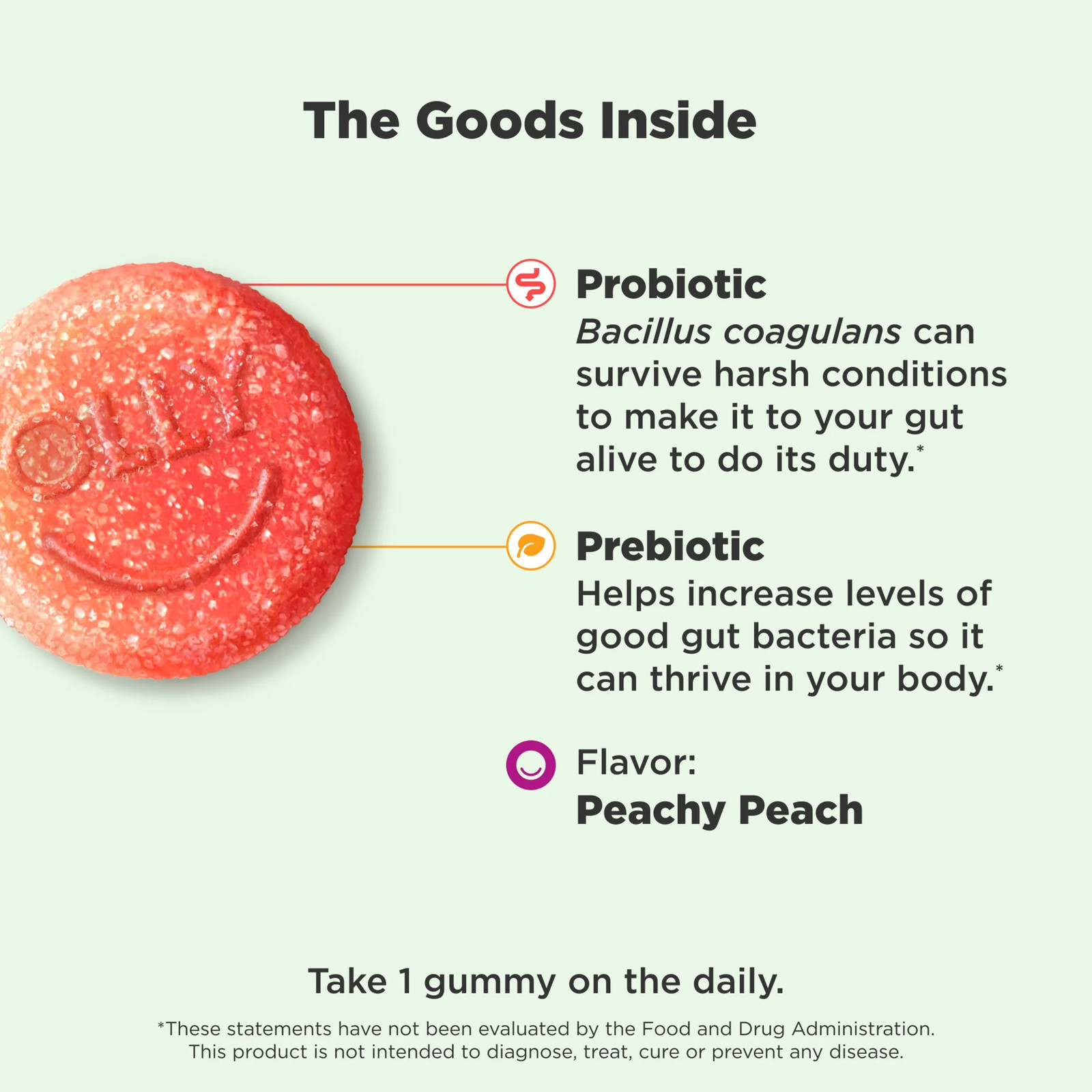 OLLY Probiotic + Prebiotic Fiber Gummy, Digestive + Gut Health Supplement for Ad