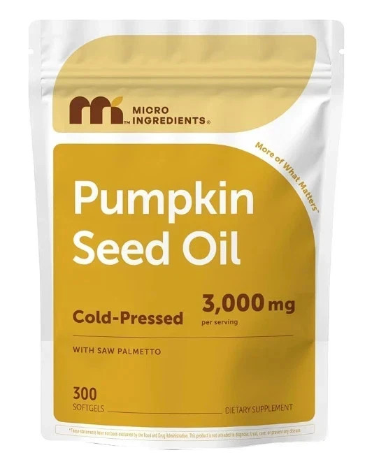 Micro Ingredients Cold Pressed Pumpkin Seed Oil 3000mg Saw Palmetto 300 Softgels