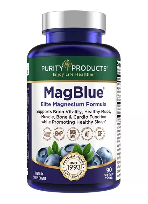 Purity Products MagBlue Magnesium Bisglycinate 90 Tabs Exp. 5/2026