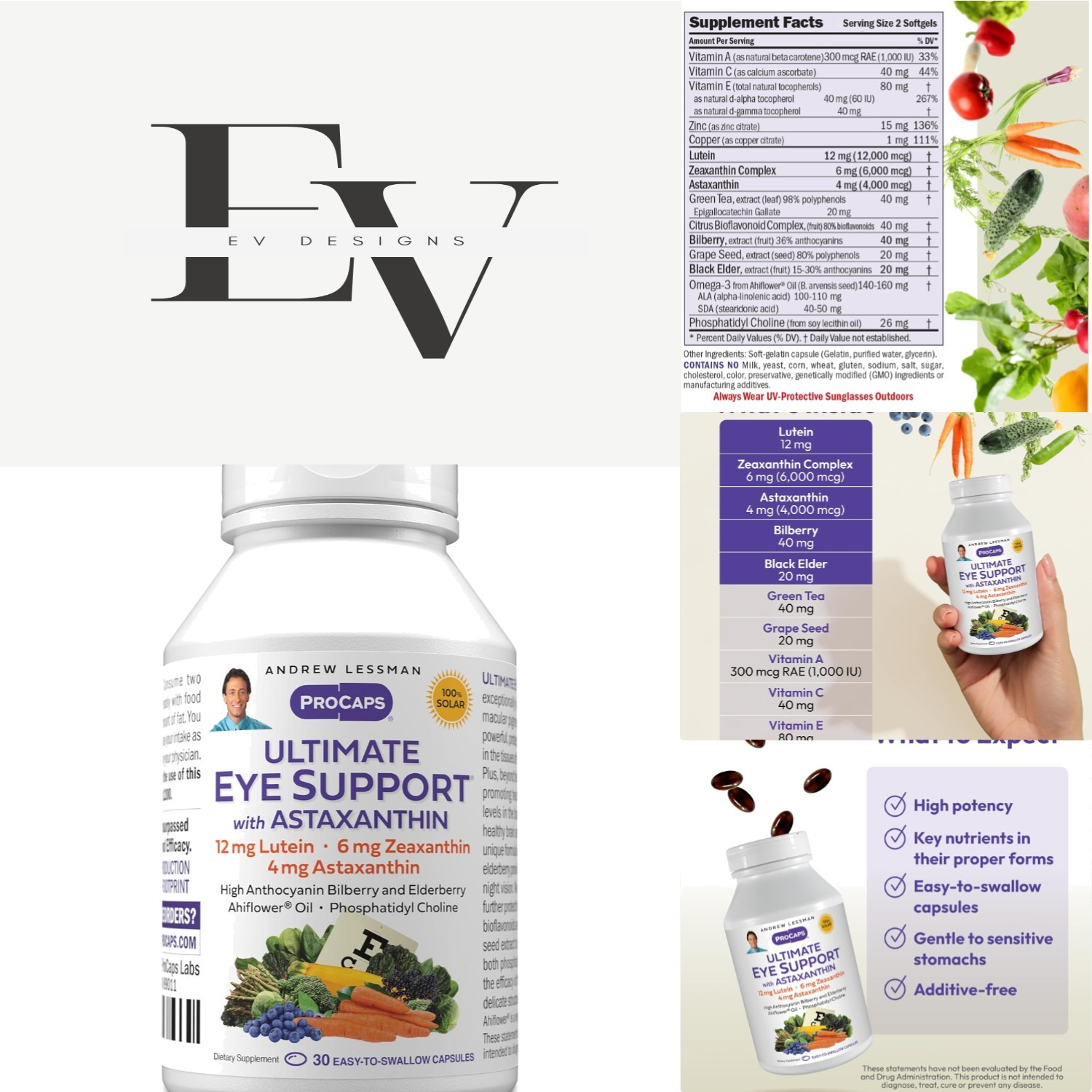 Bioactive Eye Health Support – 30 Softgels with Lutein, Zeaxanthin & Bilberry