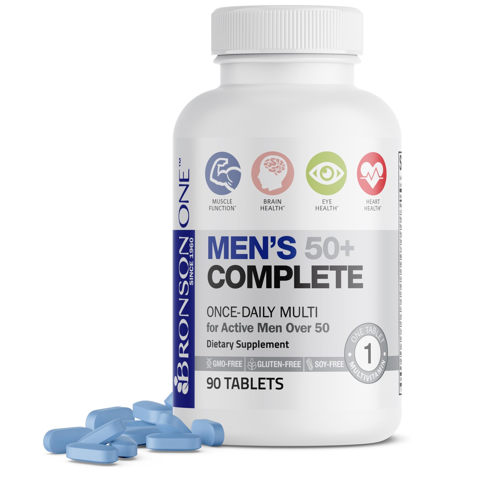 Bronson ONE Daily Mens 50+ Complete Multivitamin 90 Count (Pack of 1)