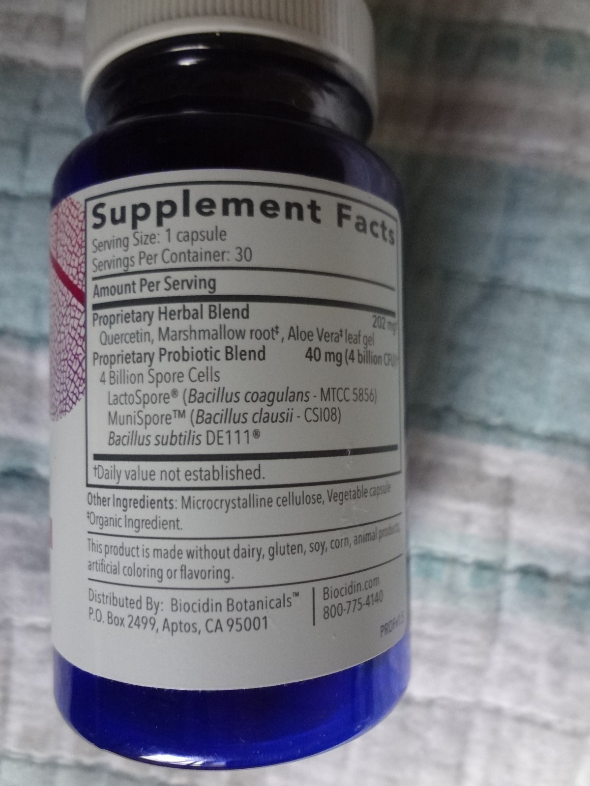 Biocidin Botanicals Proflora 4R Spore Based Probiotic 30 Caps