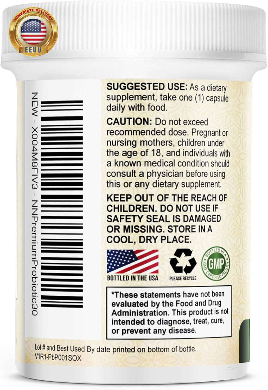 Probiotics 100 Billion CFU per Serving – 16 Premium Strains + Prebiotics – Probi