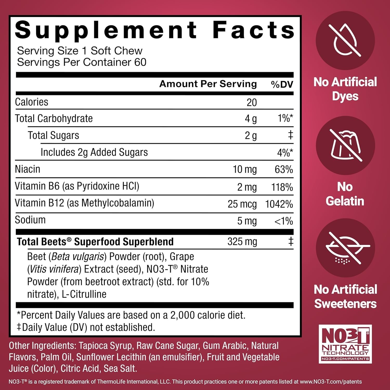Heart Health Soft Chews – Total Beets with Acai Berry Flavor, 60 Count