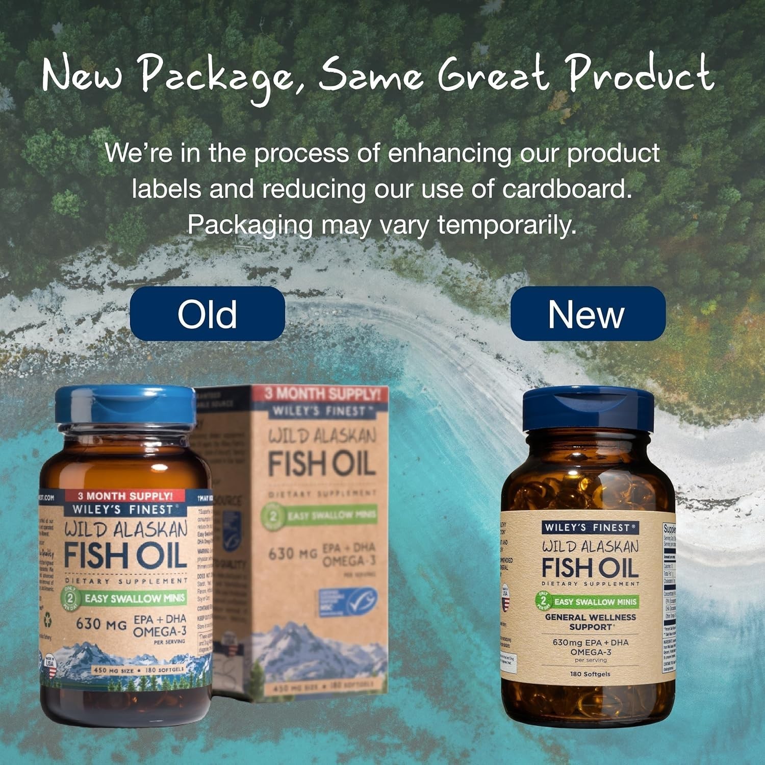 Wiley’s Finest Wild Alaskan Fish Oil – Easy to Swallow Minis 180gel EXP 08/2026