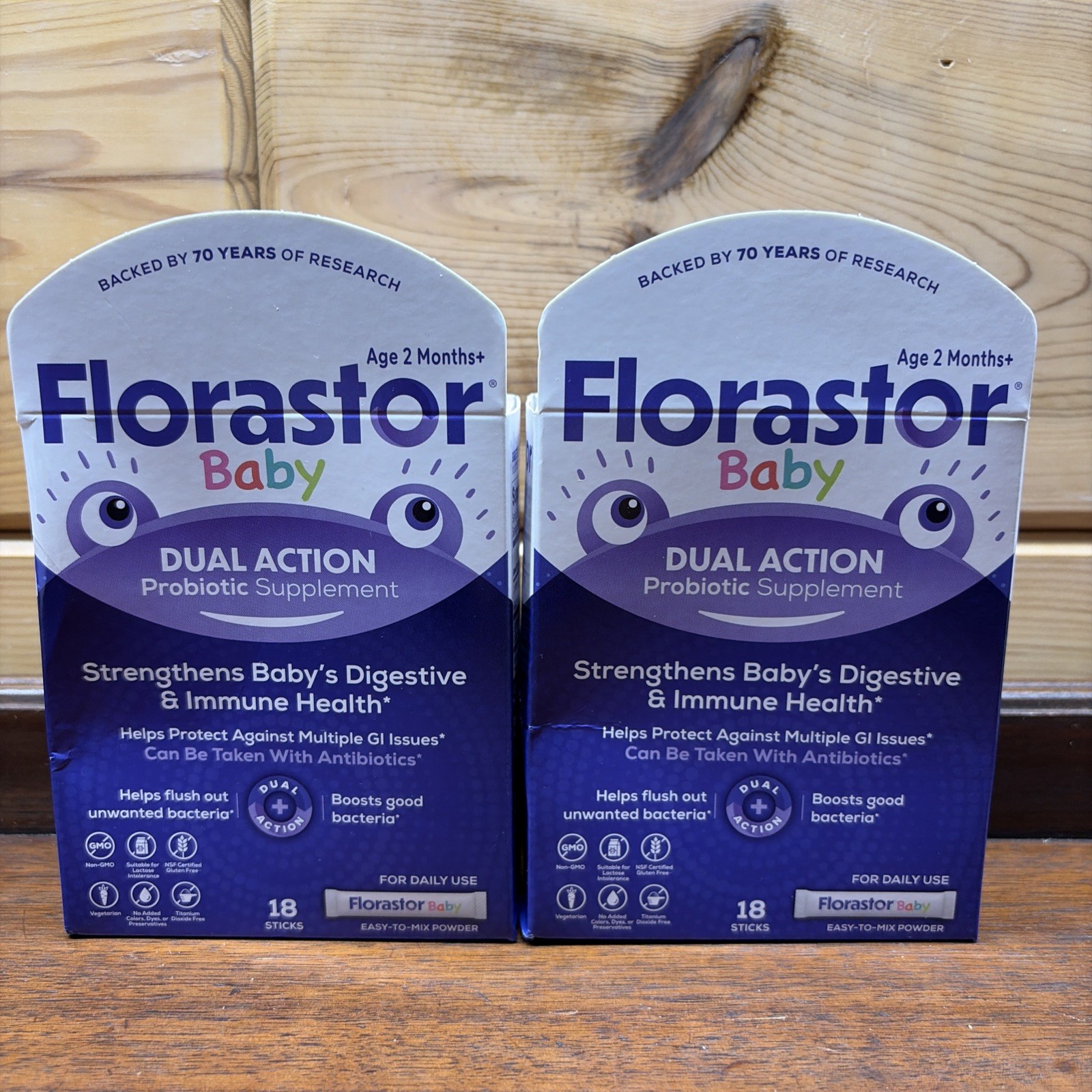 Florastor Baby Daily Probiotic Supplement for Infants, 2 boxes Exp 11/2027