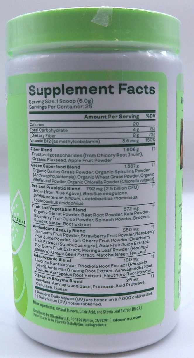 Bloom Greens & Superfoods, Strawberry Kiwi, 5.29 Oz., 25 Servings, Exp. 12/26
