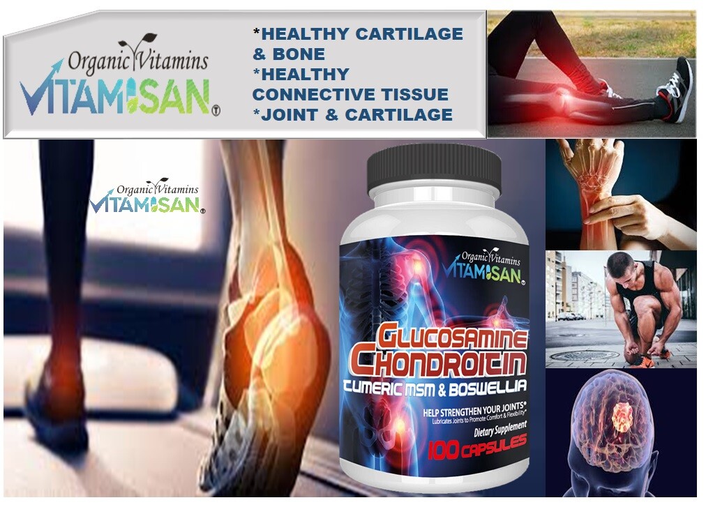 Glucosamine Chondroitin Turmeric & MSM 200 CAPSULES – Bones, Joint Support Pills