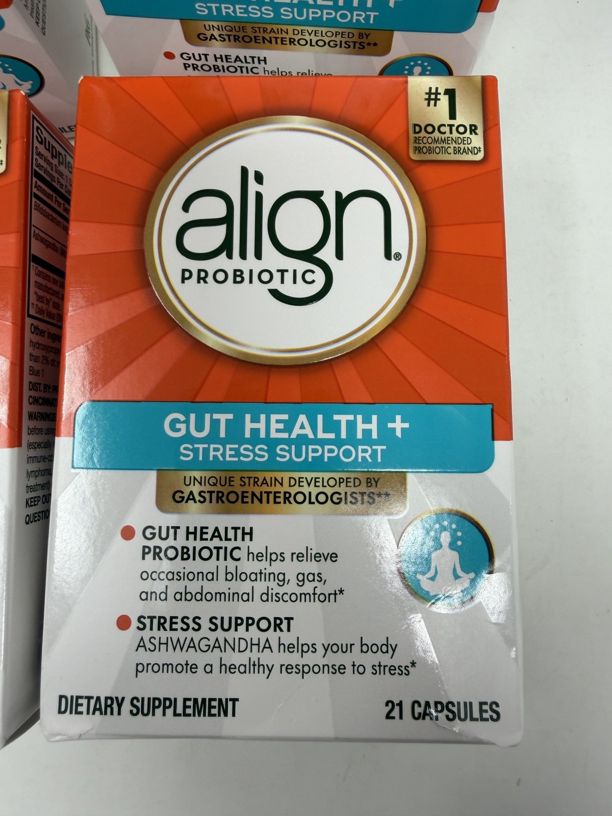 4 Align Probiotic Gut Hlth, Probiotics, Digestive Ashwagandha 21 Each Exp 7/2028