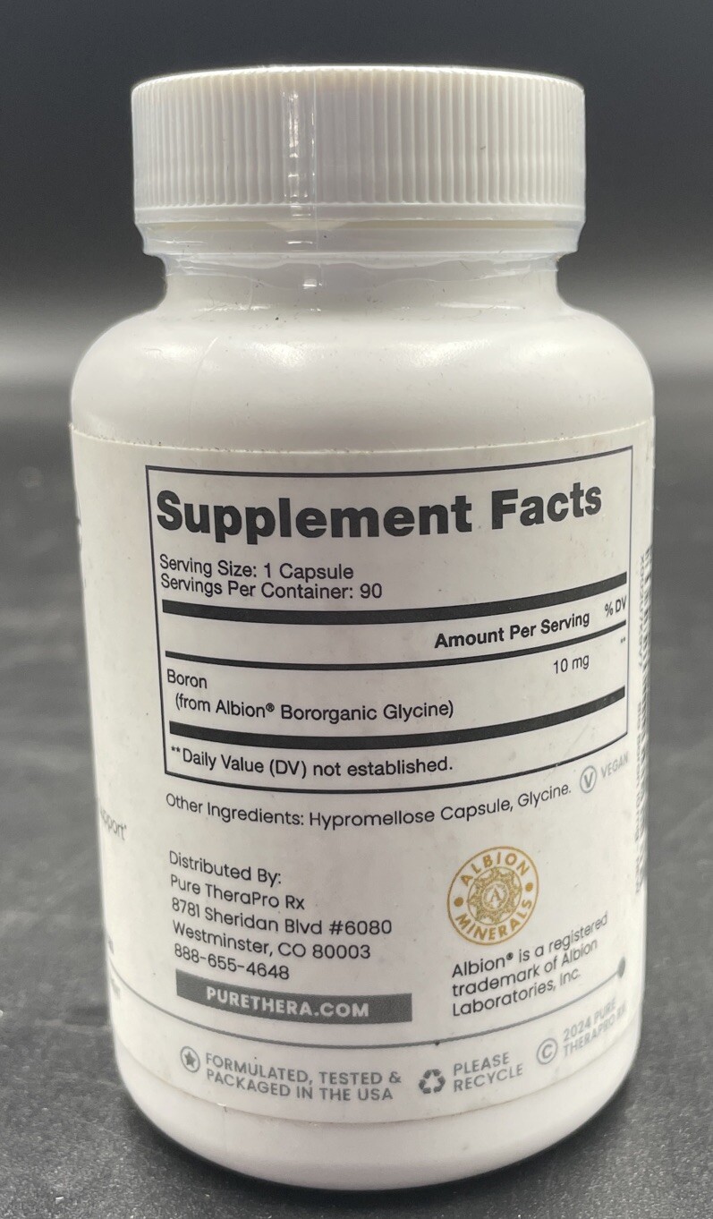 Pure Therapro Rx Bio Boron 10mg Vegan Mineral 90ct Exp. 07/2027