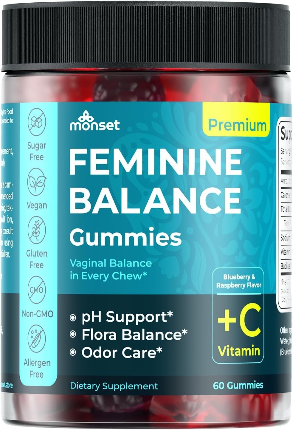 Vaginal Probiotics for Women, Feminine Balance pH Gummies 60ct/1bag