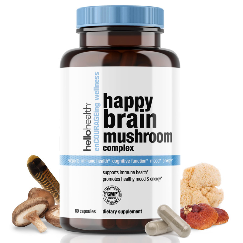 Hello Health Happy Brain Mushroom Complex Nootropics Brain Support Supplement