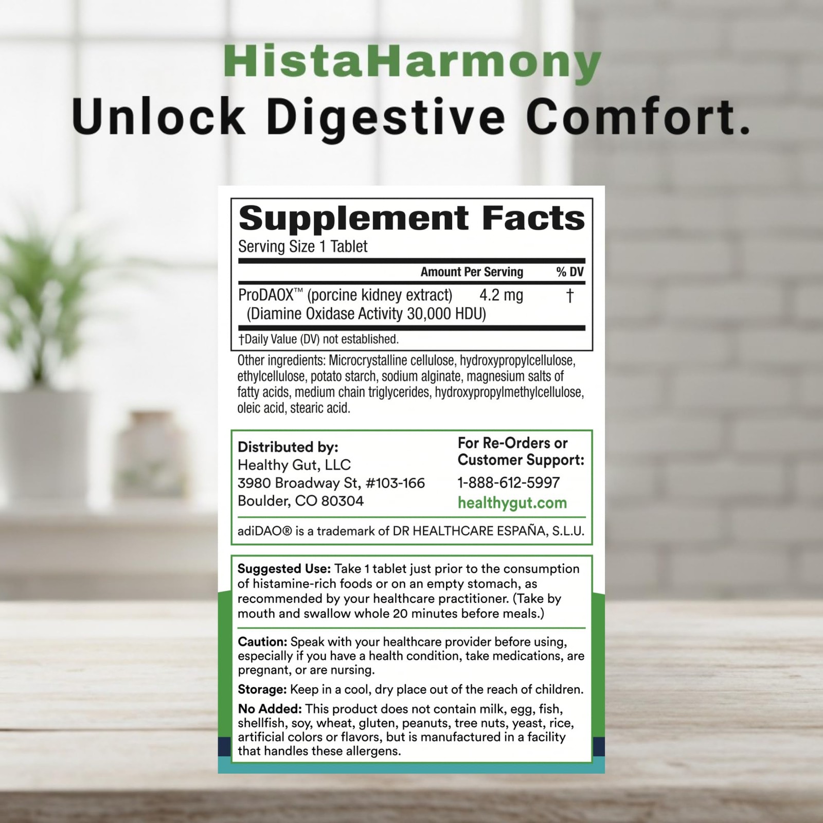 Healthy Gut HistaHarmony | Delayed Release DAO Enzyme 60 Count (Pack of 1)