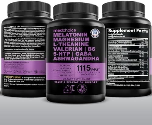 12-in-1 Melatonin Sleep Capsules Magnesium Ashwagandha 90 Count