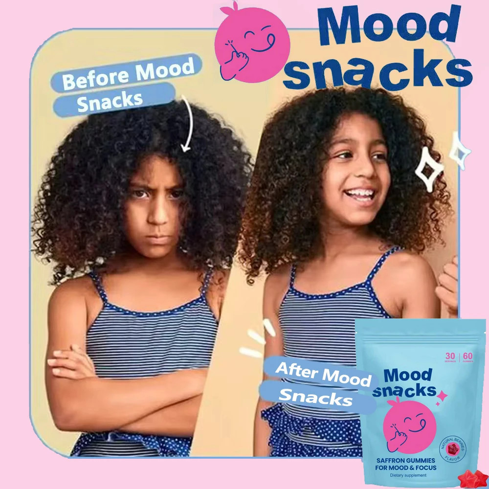 Mood Snacks – Focus & Calm Gummies for & Kids Teens – Chewable Gummy Supplement