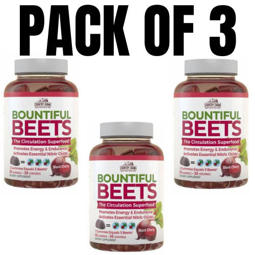 Bountiful Beets Gummies by Country Farms – 60 Count (Pack of 3)