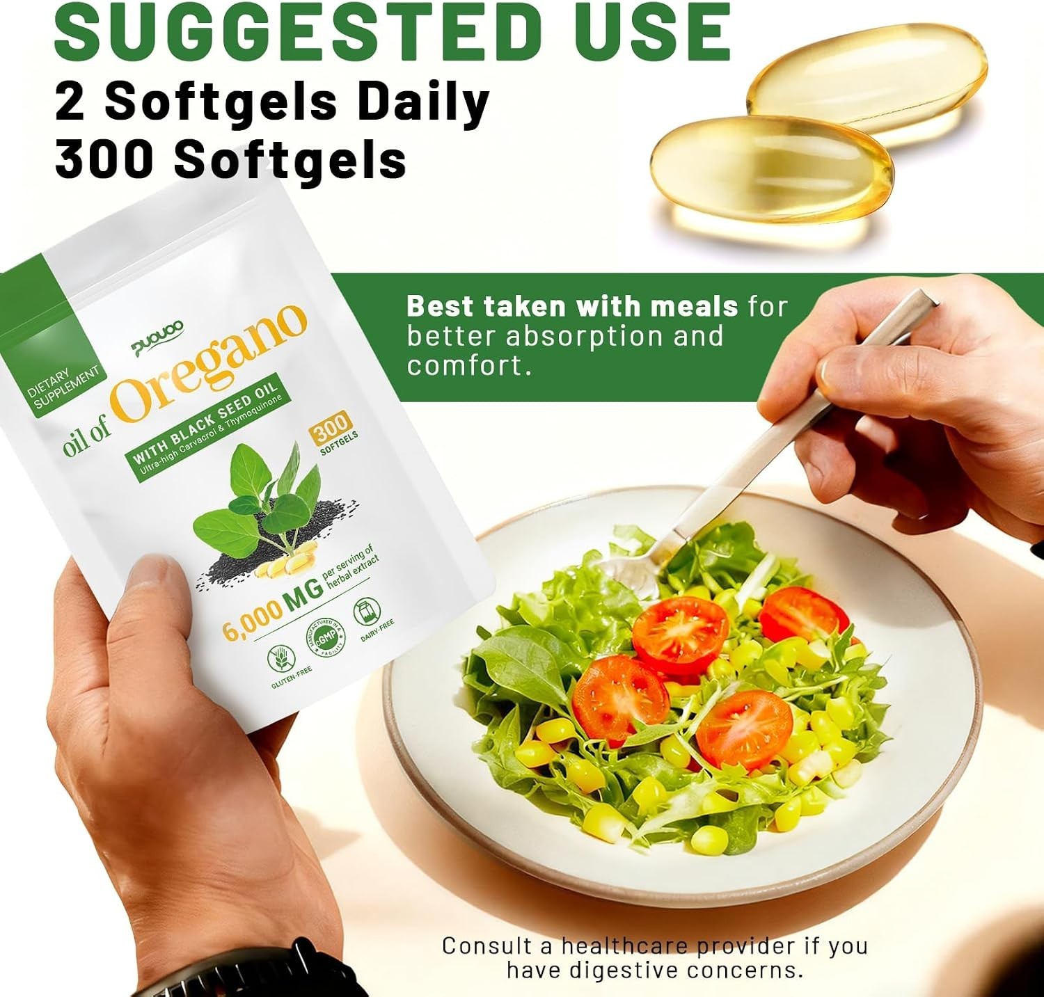 🔥 Oil Of Oregano With Black Seed Oil 6,000MG 300 Softgels 🔥 🚀 (Fast Delivery)