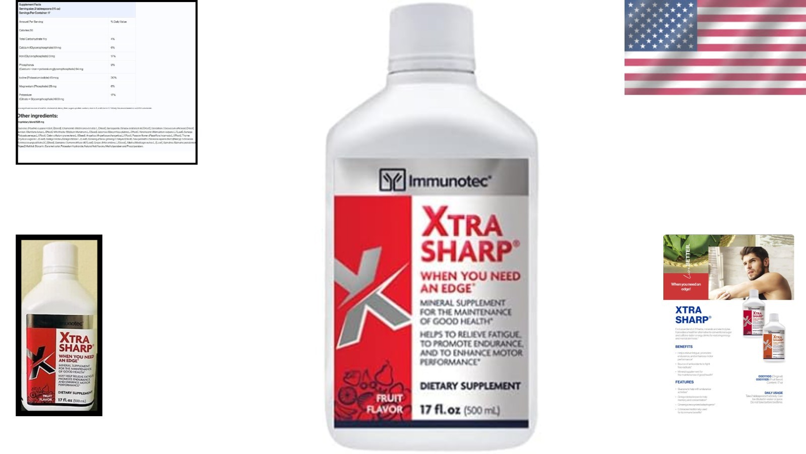 Natural Xtra-Sharp Fruit Flavor – 16 oz Liquid Energy & Wellness Supplement