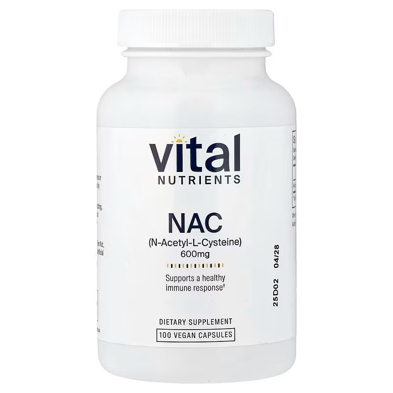 Vital Nutrients NAC N-Acetyl Cysteine 600 mg 100 caps Exp:04/2028 FREE SHIPPING