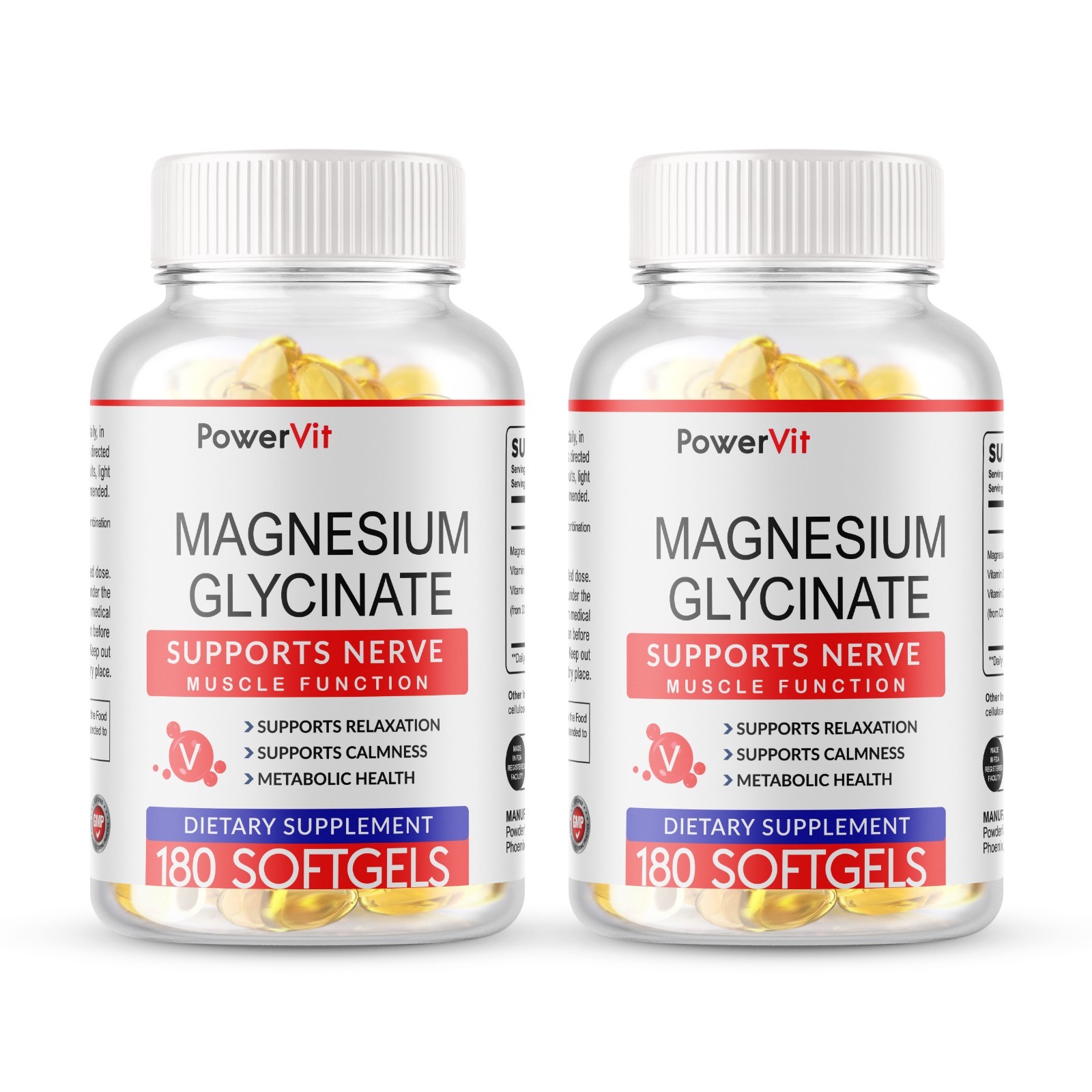 2 Magnesium Glycinate 400mg – 360 Softgels Sleep Stress Relief Bone Support USA