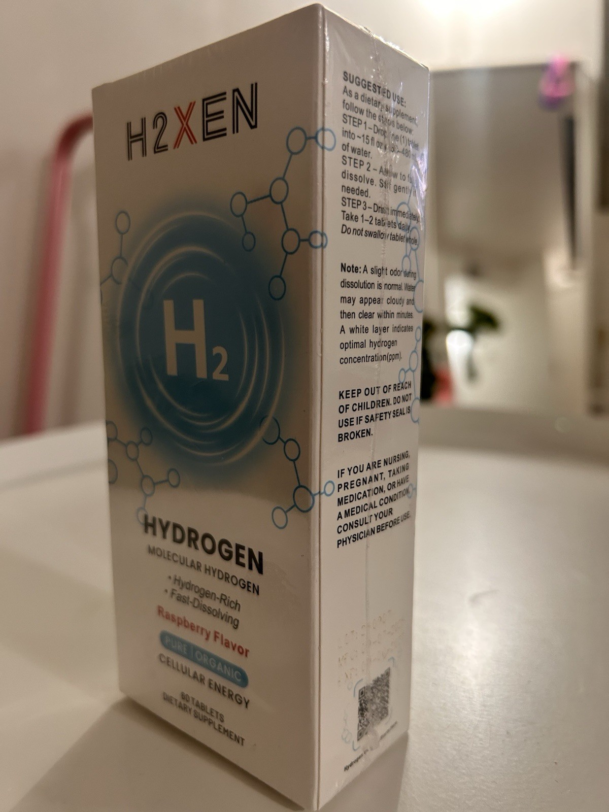 H2XEN Molecular Hydrogen H2 Raspberry 60 Tablets Dietary Supplement NEW
