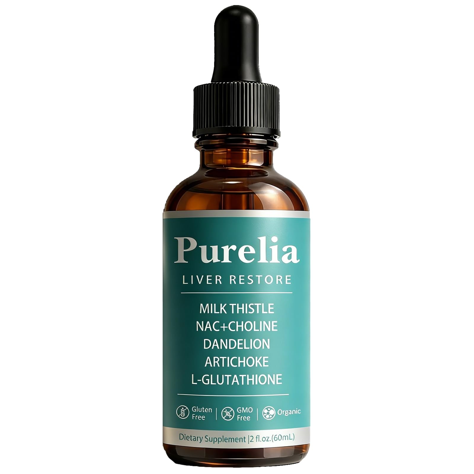 Purelia Liver Restore Drops – Complete Liver Detox Support Supplement with Mi…