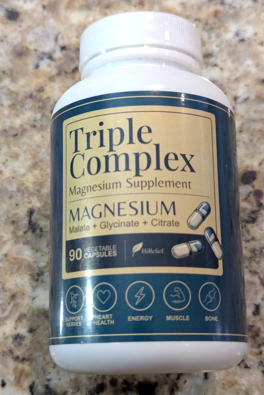 HiRelief Triple Complex Magesium Supplement 90 capsules exp: 12/2028