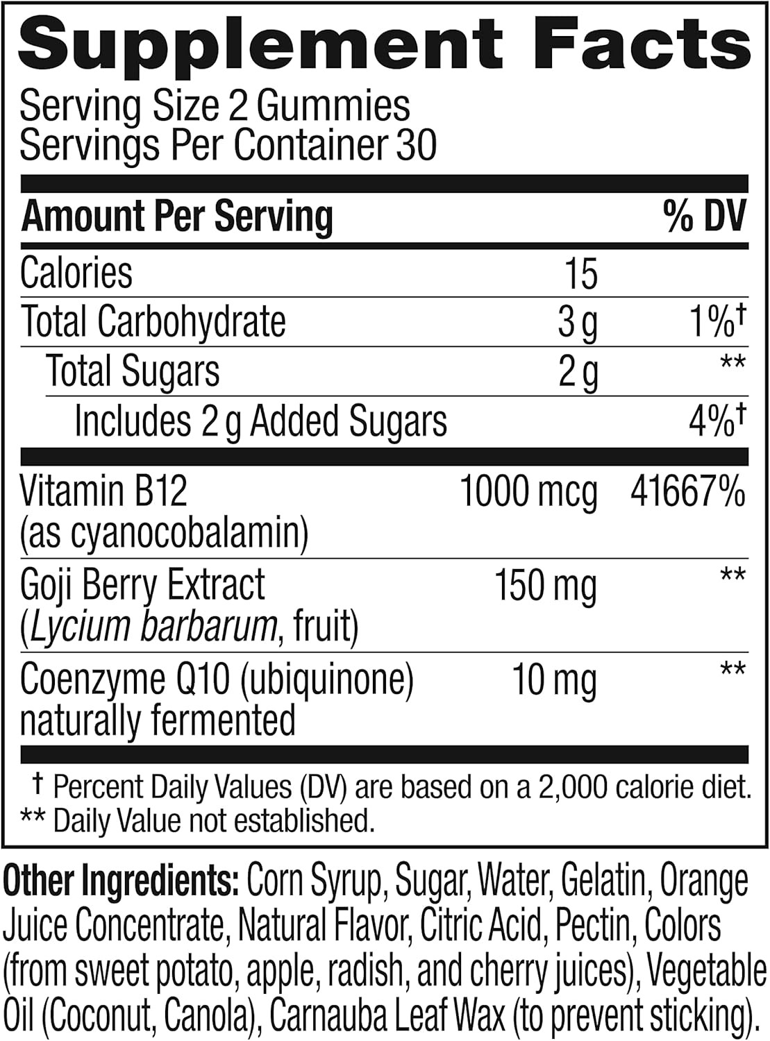 Extra Strength Daily Energy Gummy, Caffeine Free Cellular Energy Production,* 10